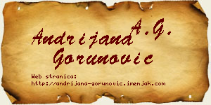 Andrijana Gorunović vizit kartica